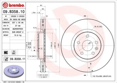 Гальмівний диск BREMBO 09B35811