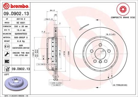 Диск тормозной BREMBO 09.D902.13