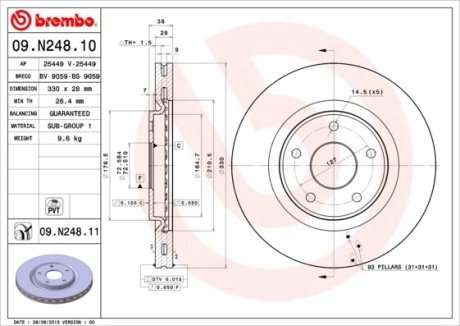 Диск тормозной BREMBO 09.N248.11