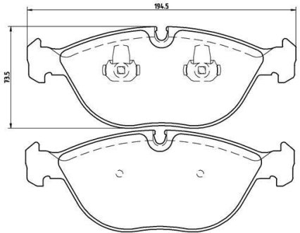 Комплект гальмівних колодок BREMBO P06019