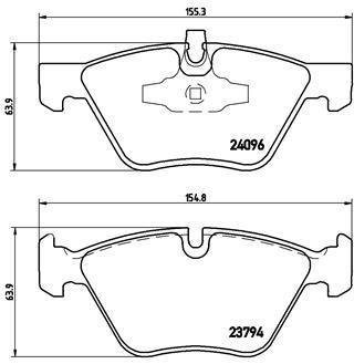 Колодки тормозные дисковые (комплект 4 шт.)) BREMBO P06040