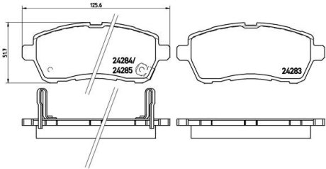 Комплект тормозных колодок из 4 шт. дисков BREMBO P16013