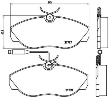 Комплект гальмівних колодок BREMBO P23068