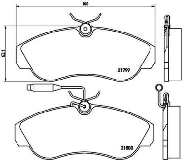 Комплект гальмівних колодок BREMBO P23069