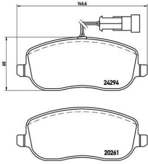 Комплект гальмівних колодок BREMBO P23100