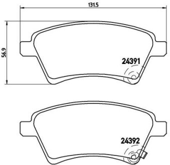 Комплект тормозных колодок BREMBO P23105