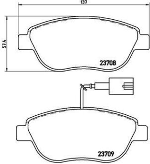 Комплект гальмівних колодок BREMBO P23137