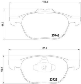 Тормозные колодки дисковые BREMBO P24 158