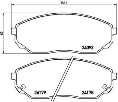 Комплект гальмівних колодок BREMBO P30019