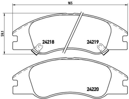 Комплект тормозных колодок из 4 шт. дисков BREMBO P30042