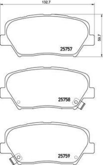 Комплект гальмівних колодок з 4 шт. дисків BREMBO P30070