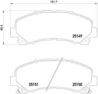 Комплект гальмівних колодок BREMBO P34007