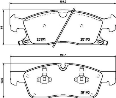 Комплект гальмівних колодок BREMBO P37015