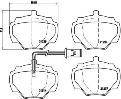 Комплект гальмівних колодок BREMBO P44003