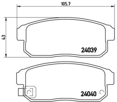 Комплект гальмівних колодок BREMBO P49035