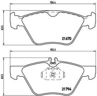 Комплект тормозных колодок из 4 шт. дисков BREMBO P50026