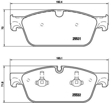 Комплект тормозных колодок BREMBO P50102