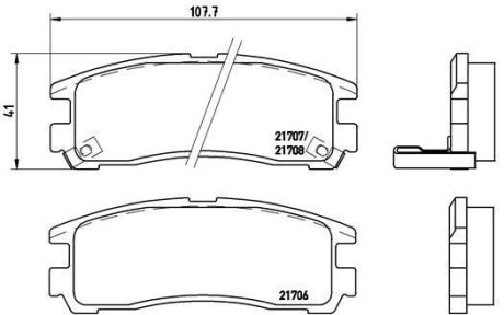 Комплект гальмівних колодок BREMBO P54012