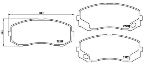 Комплект гальмівних колодок BREMBO P54043