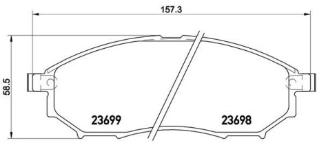 Комплект гальмівних колодок BREMBO P56094