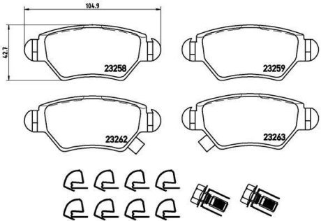 Тормозные колодки дисковые BREMBO P59 031