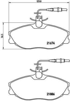 Комплект гальмівних колодок BREMBO P61057