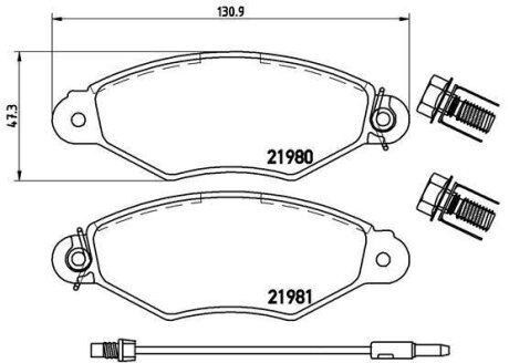Комплект гальмівних колодок BREMBO P68042