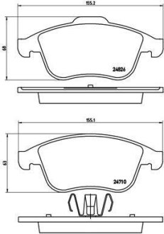 Тормозные колодки дисковые BREMBO P68 047