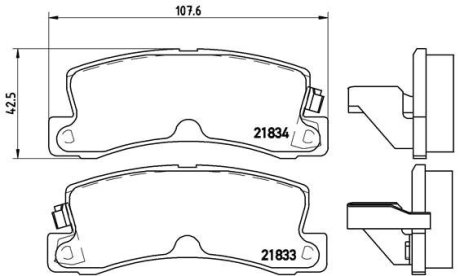 Комплект тормозных колодок из 4 шт. дисков BREMBO P83015