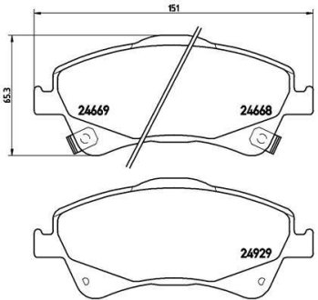 Комплект гальмівних колодок BREMBO P83109