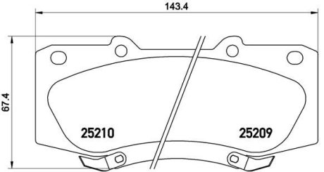 Комплект тормозных колодок из 4 шт. дисков BREMBO P83140