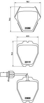 Тормозные колодки дисковые BREMBO P85 067