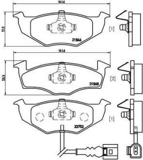 Комплект гальмівних колодок BREMBO P85071