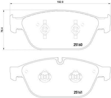 Комплект тормозных колодок из 4 шт. дисков BREMBO P85128