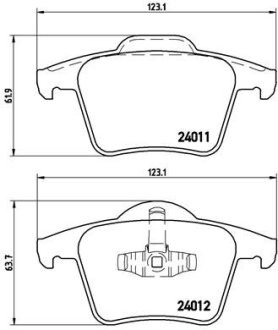 Комплект тормозных колодок BREMBO P86019