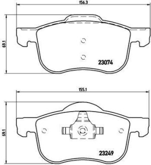 Комплект гальмівних колодок BREMBO P86020
