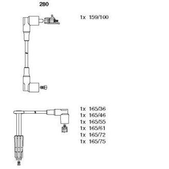 Комплект проводів MERCEDES W124 "3,2(M104) 88->93 BREMI 280