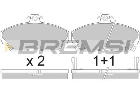 Тормозные колодки пер. Honda Civic 91-05 (TRW) BREMSI BP2502