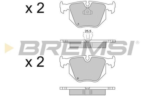 Гальмівні колодки зад. BMW 3(E46)/7(E38)/X5(E53) 94-11 (ATE) (123x59,4x17,3) BREMSI BP2652