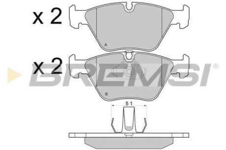 Гальмівні колодки пер. BMW 5 (E39) 95-03 (ATE) BREMSI BP2685