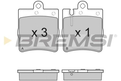 Гальмівні колодки зад. MB C/E-клас (W202/210) (ATE)/(W211) 4Matic BREMSI BP2936