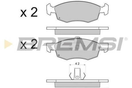 Гальмівні колодки пер. Doblo 01-05 (ATE) (151.3x52.5x18) BREMSI BP2951