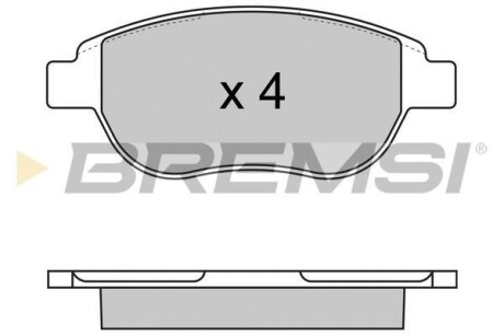 Гальмівні колодки пер. Berlingo/Partner 01-/Doblo 03- (136,8x57,6x19,3) BREMSI BP2972