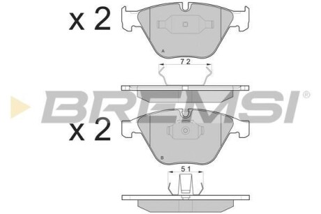 Тормозные колодки пер. BMW 5(E60)/7(E65) 02-10 (ATE) (155,1x68,5x20,3) BREMSI BP3073