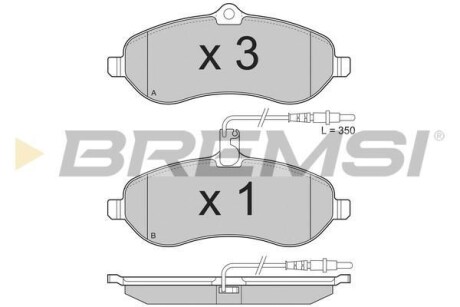 Гальмівні колодки пер. Scudo/Expert 07- BREMSI BP3283