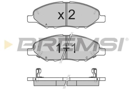 Гальмівні колодки пер. Nissan Micra 03-10/Note 06-12 (sumitomo) BREMSI BP3335