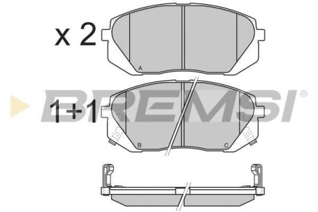 Гальмівні колодки пер. Kia Carens 07-/Sportage 04- (mando) BREMSI BP3358