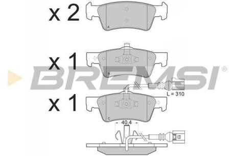 Гальмівні колодки зад. T5 03- (ATE)(диски 333x32.5mm) BREMSI BP3372