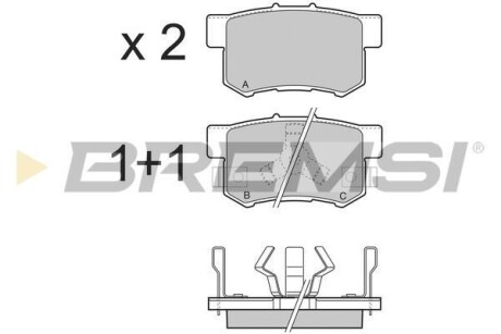 Тормозные колодки зад. Honda Accord 08-15 (akebono) BREMSI BP3374