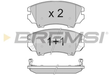 Гальмівні колодки пер. Opel Astra J 09-/Insignia 08- (Mando) BREMSI BP3377